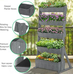 DoCred Vertical Wooden Raised Garden Bed, 5 Tier Garden Planters Freestanding - Image 3