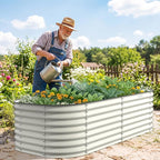 Kesfitt Raised Garden Bed Outdoor, Galvanized Steel Metal Raised Bed Planter - Image 9