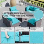 Kullavik 9 Pieces Outdoor Patio Furniture Set PE Wicker Rattan Sectional Sofa - Image 4