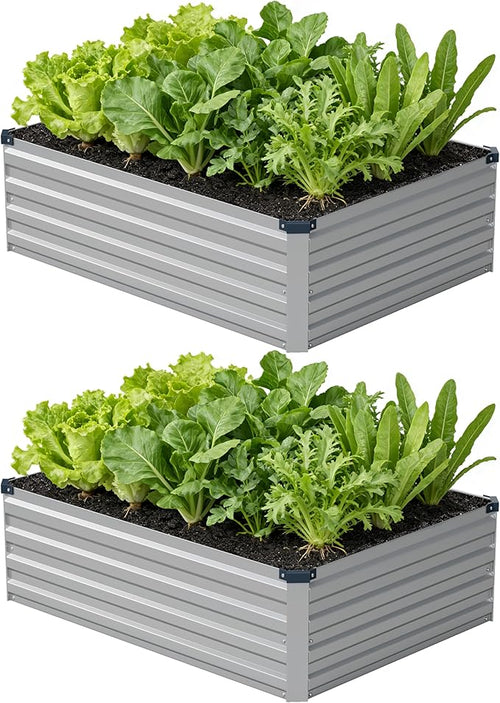 4x3x1 ft Galvanized Raised Garden Bed, Outdoor Planter Box Metal Patio Kit by Zunatu
