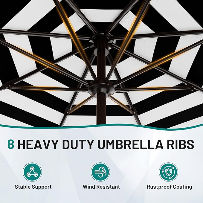 AreShark 9 FT Patio Umbrella for Outdoor, Outdoor Table Umbrella - Image 3