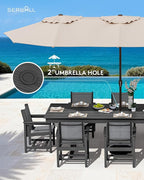 SERWALL 9 Piece Outdoor Dining Set - Image 5