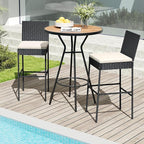 HAPPYGRILL Wicker Patio Barstools Set of 2, Outdoor Rattan Bar Chairs - Image 4