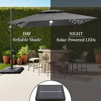 Best Choice Products 12x12ft LED Cantilever Patio Umbrella w/Base Included & - Image 6