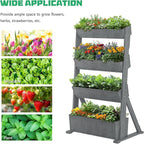 DoCred Vertical Wooden Raised Garden Bed, 4 Tier Garden Planters Freestanding - Image 9
