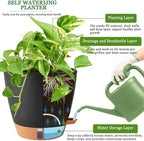 2 Pack 8 Inch Pots for Plants Indoor, Plastic Self Watering Planters - Image 7