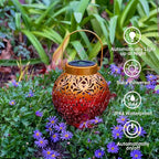 2 Pack Outdoor Solar Hanging Lantern Lights Metal LED Decorative Lamp - Image 3