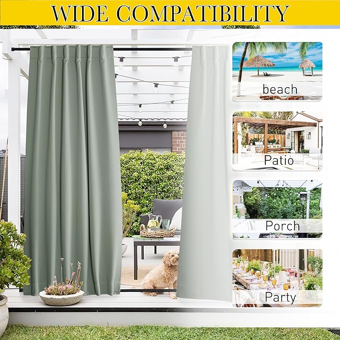 NICETOWN 2 Panels Outdoor Curtains - Image 7