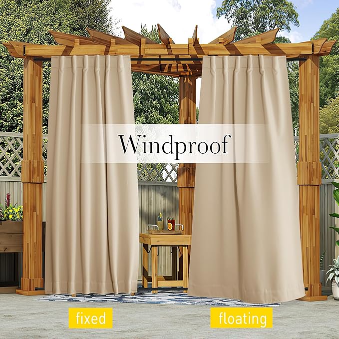 NICETOWN 2 Panels Outdoor Curtains - Image 2