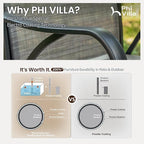 PHI VILLA Outdoor Swivel Bar Stools Set of 6, Bar Height Patio Bar Stools & - Image 9