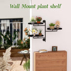 Window Sill Rotating Plant Stand Shelf Indoor Black Metal Floating Shelves - Image 6