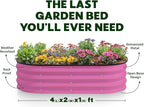 Plant & Plot Galvanized Raised Garden Beds Outdoor // 4×2×1 ft Planter Raised - Image 4