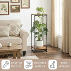 34" Tall Plant Stand Indoor, 2-Tier Modern Plant Shelf, Corner Flower Pot - Image 2