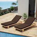 Christopher Knight Home Duska Acacia Wood Chaise Lounge Chair Set of 2 - Image 3