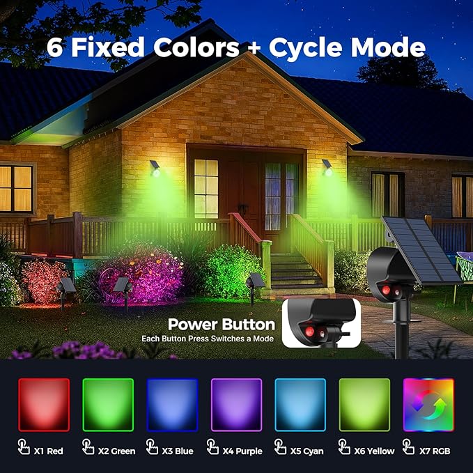 nipify 2 Pack Solar Spot Lights Outdoor Waterproof, Solar Spotlight Light - Image 3