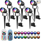 12W RGBW Color Changing Landscape Spotlights, 110V Plug-in Outdoor LED Spot by UPONELED