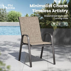 PHI VILLA Patio Chairs Set of 6, Outdoor Stackable Dining Chairs - Image 8