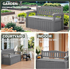 Flamaker 80 Gallon Storage Bench Outdoor Indoor, Durable All-Weather Seating - Image 4
