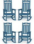 Oversized Outdoor Rocking Chairs Set of 4, High Back Porch Rocking Chair by Suunyn