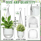 Maxcheck 4 Pcs Self Watering Hanging Planters Indoor Gift 6.5'' 4.5'' Hanging - Image 2