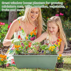 18 Pack Window Box Planter 17 Inches Rectangular Vegetable Flower Planters - Image 5