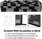SAND MINE Waterproof Outdoor Rug 9x18 ft, Plastic Reversible Rug, Modern Area - Image 4