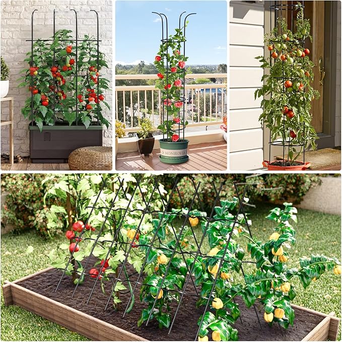 Tower Obelisk Garden Trellis for Climbing Plant，6.2FT/74.4" Rustproof Metal - Image 5