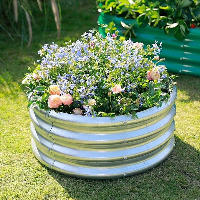 Land Guard Galvanized Raised Garden Bed 2Pcs, Planter Raised Garden Beds Outdoor - Image 3