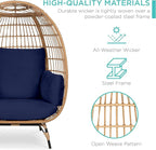 Best Choice Products Wicker Egg Chair, Oversized Indoor Outdoor Lounger - Image 6