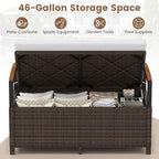 RELAX4LIFE Wicker Outdoor Storage Bench - Image 3