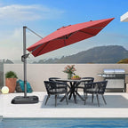 PURPLE LEAF 9 Feet Patio Umbrella Outdoor Cantilever Square Umbrella Aluminum by PURPLELEAF