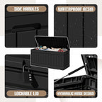 JUMMICO 78 Gallon Outdoor Deck Box Large Resin Storage Box - Image 2