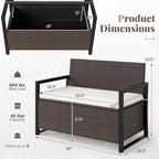 RELAX4LIFE Wicker Outdoor Bench - Image 3