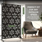 72in Metal Privacy Screen Outdoor Decorative Panel – Freestanding Rustproof - Image 8