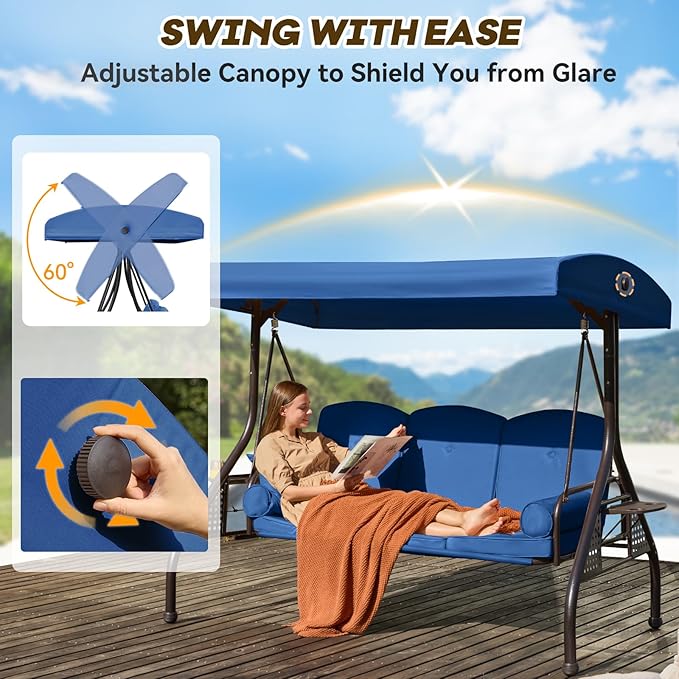 3 in 1 Outdoor Porch Swing - Image 3