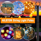 AILBTON 10 Pack 10Ft String Light Poles, Light Poles - Image 3