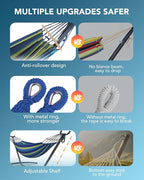 Double Hammock with Space-Saving Steel Stand, 2 Person Heavy-Duty Hammock - Image 4