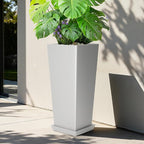 24" Tall White Planters for Outdoor Plants Set of 2, Large Flower Pots Planters - Image 6