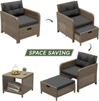 LHBcraft Outdoor Furniture 5 Piece Patio Conversation Set, PE Rattan Patio Set - Image 5