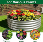 zizin 2 Pcs Round 2x2x1ft Raised Garden Bed Kit Metal Planter Box - Image 6