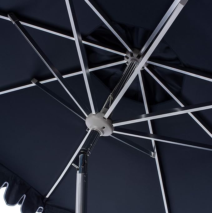 SAFAVIEH 9ft Outdoor Patio Umbrella, Auto Crank Tilt, UV Resistant - Image 4
