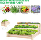 VIVOSUN 3-Tier Wooden Raised Garden Bed, Outdoor Wood Planter Kit - Image 7