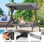 HOMREST 3 Seat Outdoor Porch Swing - Image 5