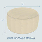 LVTXIII Indoor/Outdoor Extra Large Inflatable Ottoman Pouf D31 x H14 Inch - Image 3
