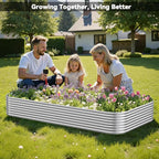 3 Pack Corrugated Galvanized Steel Raised Garden Bed Outdoor, Metal Above - Image 8