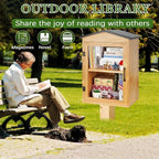 Outdoor Library Outdoor Book Box Storage Wooden Cabinet Little Literature Box - Image 7
