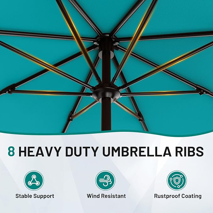 AreShark 9 FT Patio Umbrella for Outdoor, Outdoor Table Umbrella - Image 3