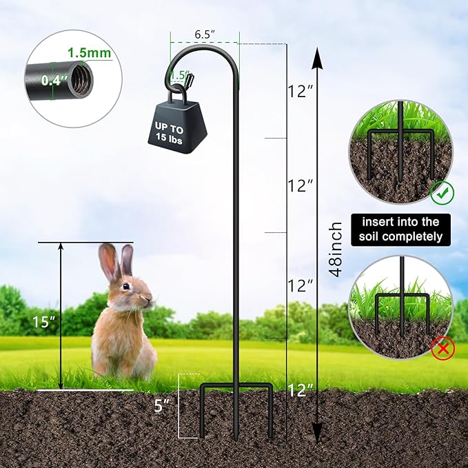 FEED GARDEN Adjustable 48 Inch Small Shepherd Hooks - Image 2