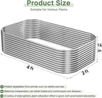 3 PCS Tall 4x2ft Galvanized Raised Garden Bed Outdoor, Metal Garden Bed - Image 3