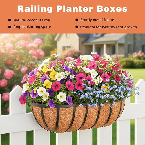 4 Pack 24" Railing Planter Window Box - Image 2